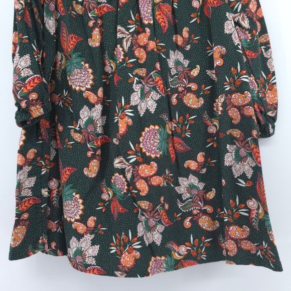 Old Navy 4T Boho Holiday Heritage Floral Dress Balloon Sleeves Ruffle Neckline - Picture 3 of 10